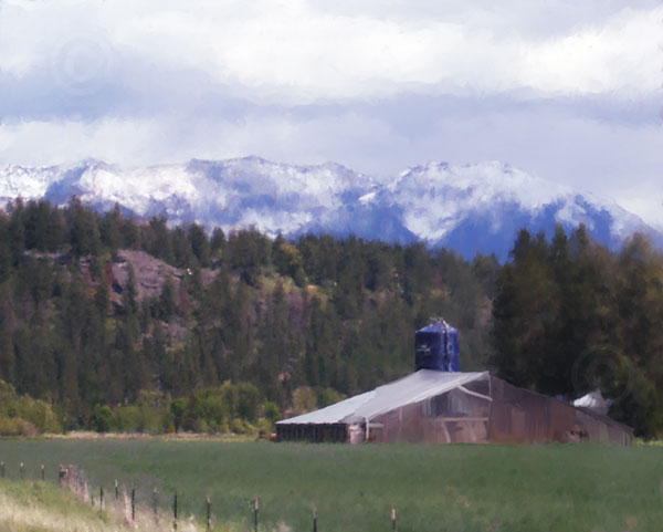 Barn and Silo on Flathead River