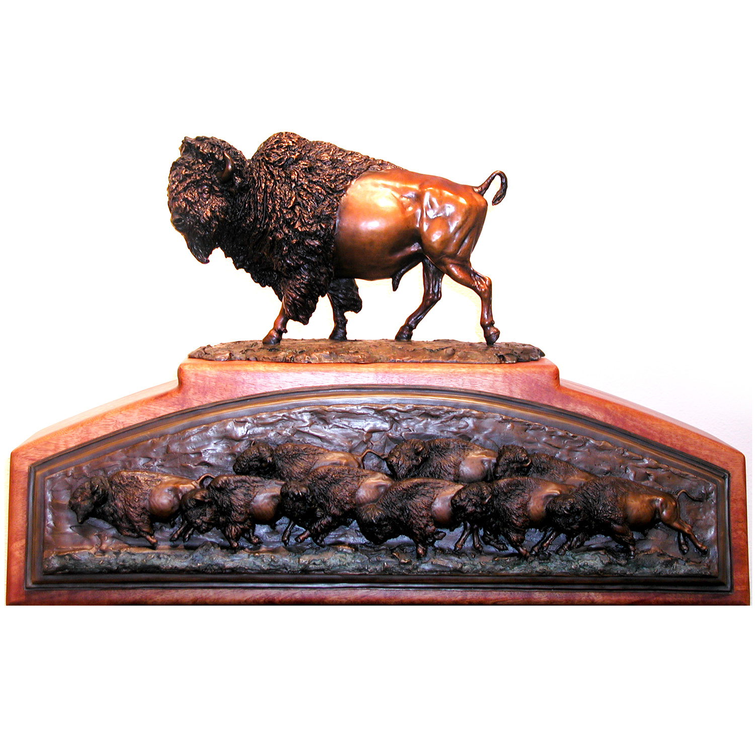 Bison 3D with Thunder bas-relief