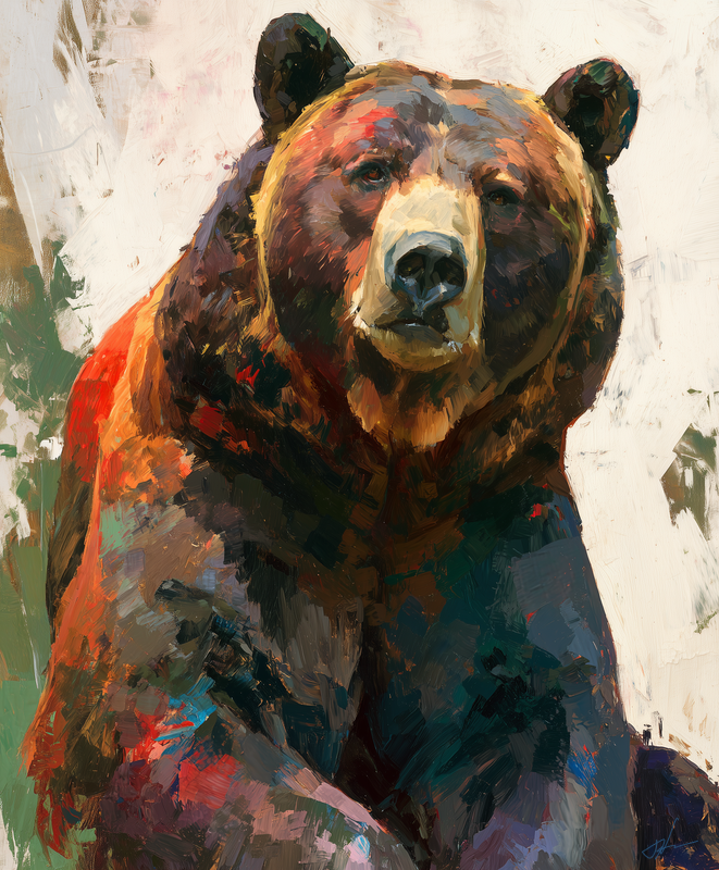 Big Griz art print of a grizzly bear portrait in rich color by Eric Thorsen