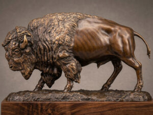 Bison Sculpture with Tail Down